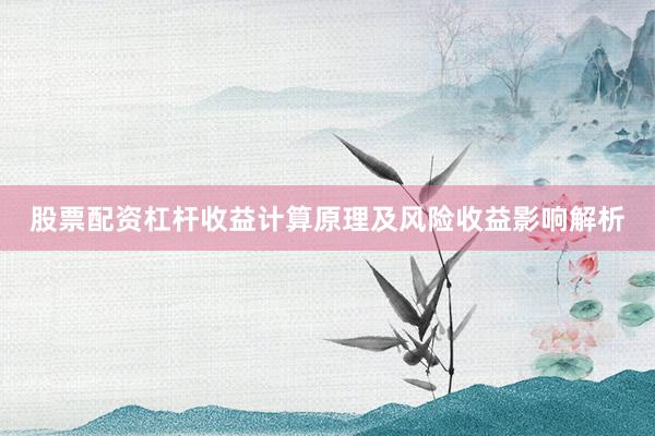 股票配资杠杆收益计算原理及风险收益影响解析