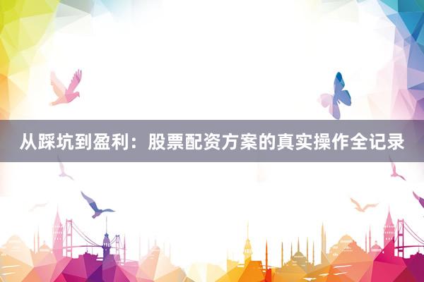 从踩坑到盈利：股票配资方案的真实操作全记录