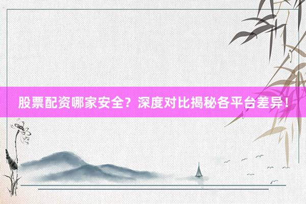 股票配资哪家安全?深度对比揭秘各平台差异!