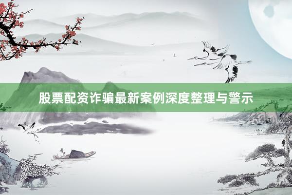 股票配资诈骗最新案例深度整理与警示